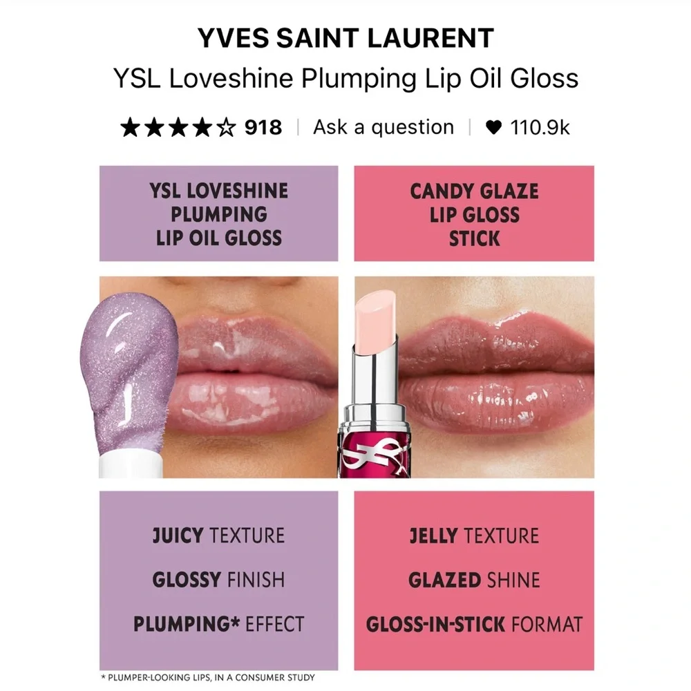 YSL Loveshine Plumping Lip Oil Gloss • #1 Thunder Stealer (Sheer Icy Lavender)